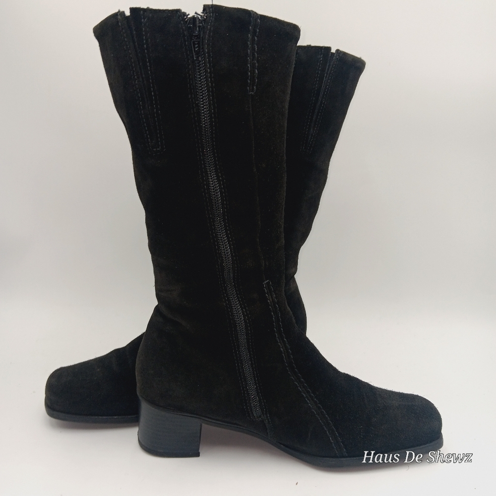 La Canadienne Boots Womens 9 Henley Tall Riding Black Suede  Zip Up - Picture 2 of 9